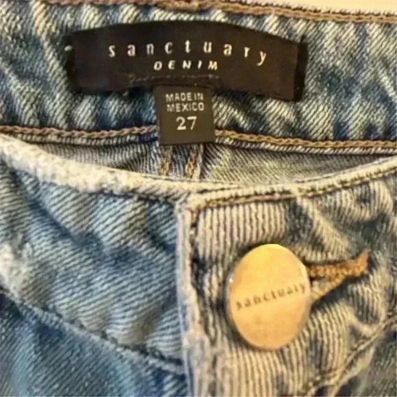 Sanctuary Women's Distressed Charli Denim Jeans Blue Size 27 Mid Rise - Picture 3 of 16